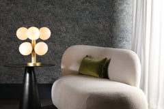 David Hunt Lighting Hera 8 Light Table Lamp In Butter Brass With Opal Glass