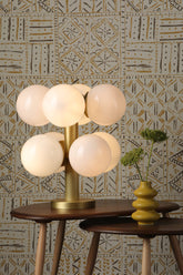 David Hunt Lighting Hera 8 Light Table Lamp In Butter Brass With Opal Glass