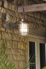 Humber Outdoor Pendant Antique Brass IP44