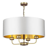 David Hunt Lighting Hunter 4 Light Pendant Brass with Bespoke Shade   HUN0440