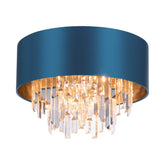 Hurley 4 Light Flush With Bespoke Shade & Crystal Droppers