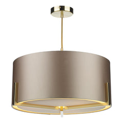 Huxley 3 Light Pendant Satin Gold With Bespoke Shade