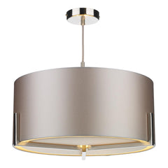 Huxley 3 Light Pendant Satin Chrome With Bespoke Shade