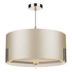 Huxley 3 Light Pendant Satin Chrome With Bespoke Shade