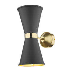 David Hunt Lighting Hyde Double Wall Light Smoke Blue HYD0923 - The Light Company