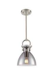 Horizon Pendant Satin Nickel With Smoked Glass