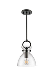 Horizon Pendant Matt Black With Clear Glass