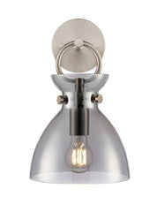 Horizon 1lt Wall Light Satin Nickel With Smoked Glass