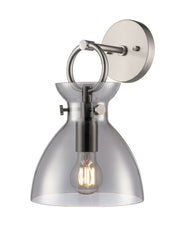 Horizon 1lt Wall Light Satin Nickel With Smoked Glass