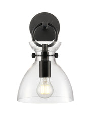 Horizon 1lt Wall Light Black With Clear Glass