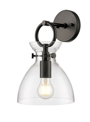 Horizon 1lt Wall Light Black With Clear Glass