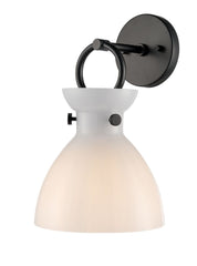 Horizon 1lt Wall Light Matt Black With Opal Glass