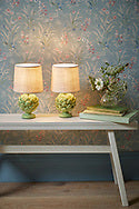 Laura Ashley Artichoke Twin Pack Table Lamp Green with Shade