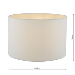 Idonia White Linen Drum Shade 30cm