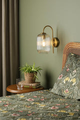 Idra Wall Light Aged Bronze and Ribbed Glass