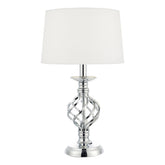 Iffley Touch Table Lamp Polished Chrome Twist Cage Base With Shade