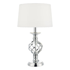 Iffley Touch Table Lamp Polished Chrome Twist Cage Base With Shade