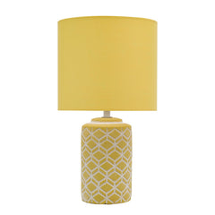 Ilona Ceramic Table Lamp Yellow With Shade