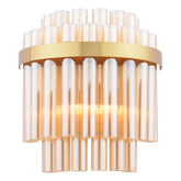 Imani 2 Light Wall Light Natural Brass and Champagne Ribbed Glass
