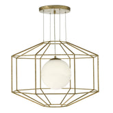 Izmir Hexagonal Old Gold Frame with Opal Glass