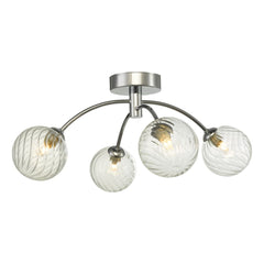 Izzy 4 Light Semi Flush Polished Chrome Dar Lighting