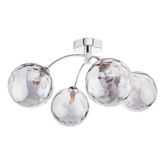 Izzy 4 Light Semi Flush Polished Chrome With Smoked Dimpled Glass