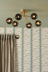 Izzy 6 Light Semi-Flush Matt Gold With Black Confetti Glass