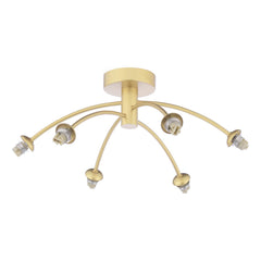 Izzy 6 Light Semi-Flush Matt Gold Fitting Only