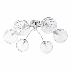 Izzy 6lt Semi Flush Polished Chrome With Clear Dimpled Glass
