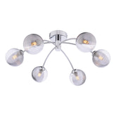 Izzy 6lt Semi Flush Polished Chrome With Smoked/Clear Ribbed Glass
