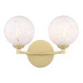 Izzy 2 Light Wall Light Matt Gold With White Confetti Glass