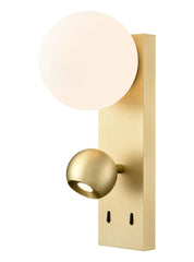 Iris Wall Light with Opal glass sphere