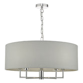 Jamelia 5lt Pendant Polished Chrome & Grey dar lighting