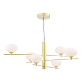 Jasper 6 Light Pendant Light Satin Gold