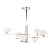 Jasper 6 Light Pendant Light Satin Nickel