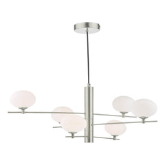 Jasper 6 Light Pendant Light Satin Nickel