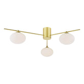 Jasper 3 Light Semi Flush Ceiling Light Satin Gold