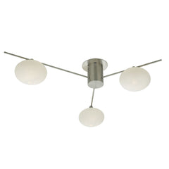 Jasper 3 Light Semi Flush Ceiling Light Satin Nickel