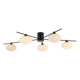Jasper 5 Light Semi-Flush Matt Black and Opal Glass