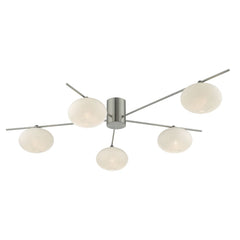 Jasper 5 Light Semi Flush Ceiling Light Satin Nickel
