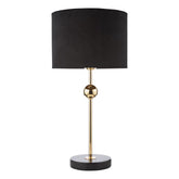 dar Lighting Jillian Table Lamp Marble and Polished Gold With Shade