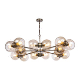 David Hunt Lighting Juno 16 Light Pendant In Antique Brass With Amber Glass