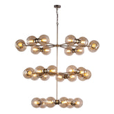 Juno 30 Light Pendant Antique Brass and Smoked Glass