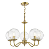 Jocelyn 5 Light Armed Pendant Natural Brass and Glass