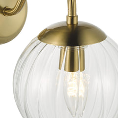 Jocelyn Wall Light Natural Brass and Glass