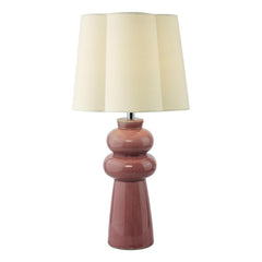 Jordana Table Lamp Pink Ceramic and Polished Chrome With Shade