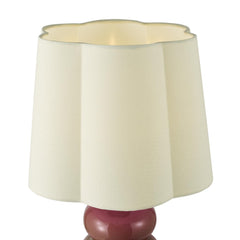 Jordana Table Lamp Pink Ceramic and Polished Chrome With Shade