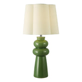 Jordana Table Lamp Green Ceramic and Polished Chrome With Shade