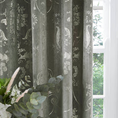 Laura Ashley Josette Metallic Ready Made Eyelet Curtains