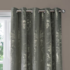 Laura Ashley Josette Metallic Ready Made Eyelet Curtains